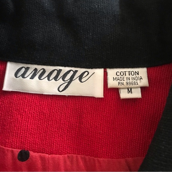 Vintage Anage Red Embellished Jacket, M - Picture 10 of 11